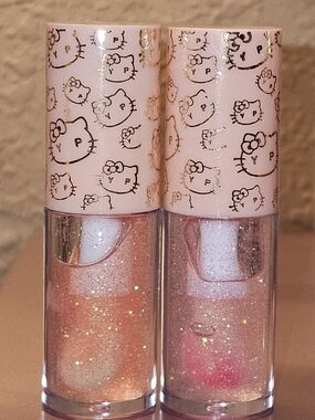 Hello Kitty Shimmery Pink & Peach Lip Gloss Duo